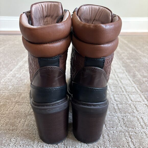 Louise et Cie Vampa Lace-up Combat Boot Women 11 Brown Chucky Stacked Heel Ankle - Picture 7 of 10